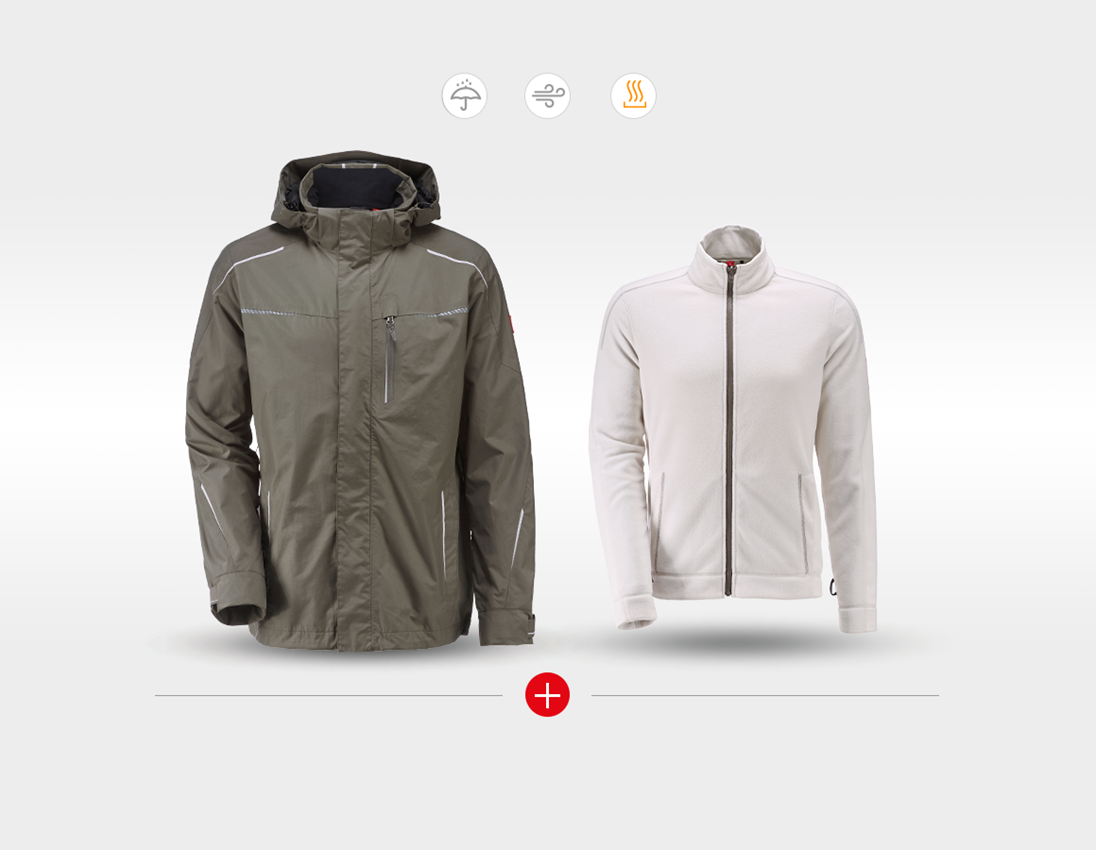 Forstwirte | Landwirte: 3 in 1 Funktionsjacke e.s.motion 2020, Herren + stein/gips 1