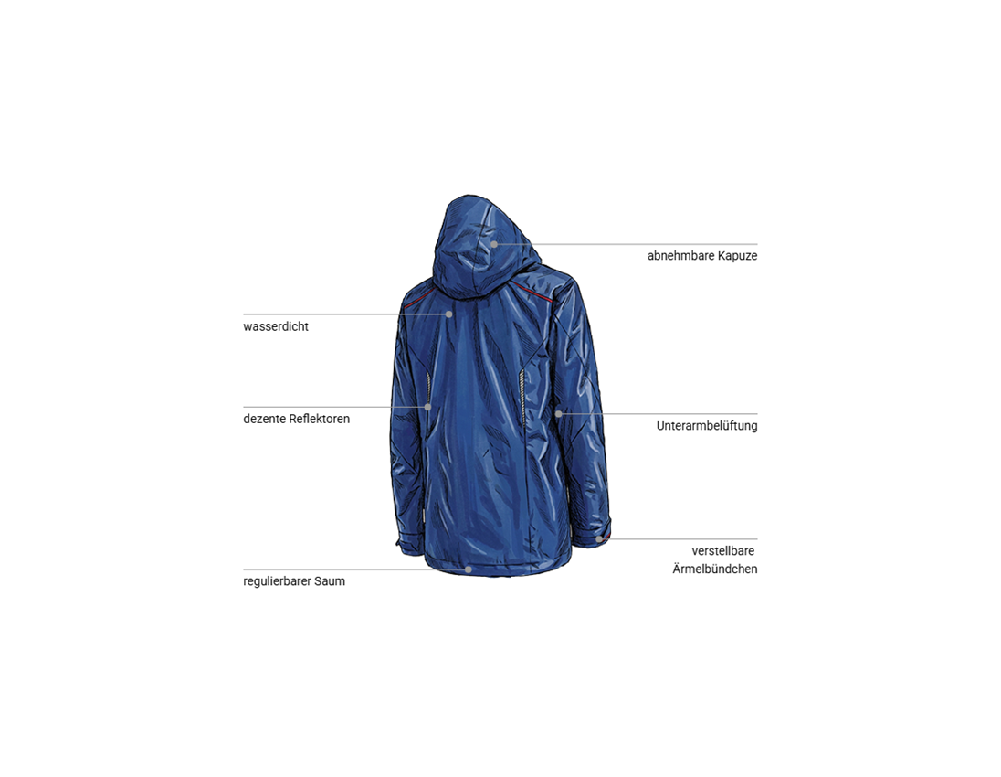 Bekleidung: 3 in 1 Funktionsjacke e.s.motion 2020, Herren + kornblau/feuerrot 2