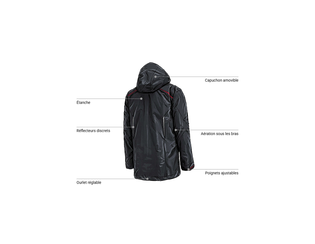 Vêtements: Veste de fonction 3 en 1 e.s.motion 2020, hommes + graphite/rouge vif 2