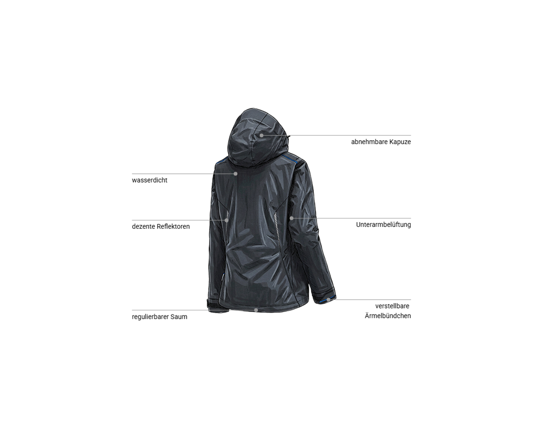Bekleidung: 3 in 1 Funktionsjacke e.s.motion 2020, Damen + graphit/enzianblau 2