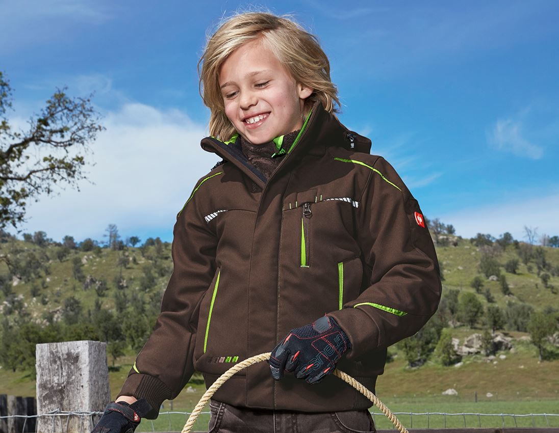 Jacken: Winter Softshelljacke e.s.motion 2020, Kinder + kastanie/seegrün