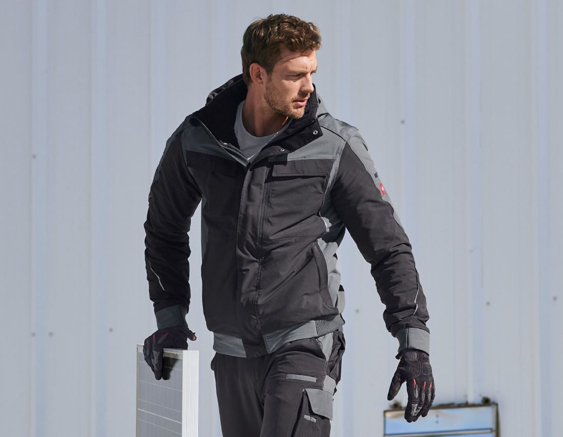Vestes de travail: Veste de fonction d'hiver e.s.dynashield + ciment/graphite