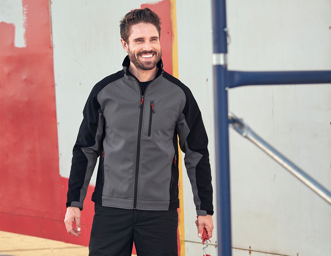 Jacken: Softshell Jacke dryplexx® softlight + anthrazit/schwarz