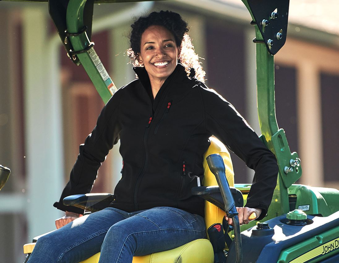 Vestes de travail: Veste Softshell dryplexx® softlight, femmes + noir