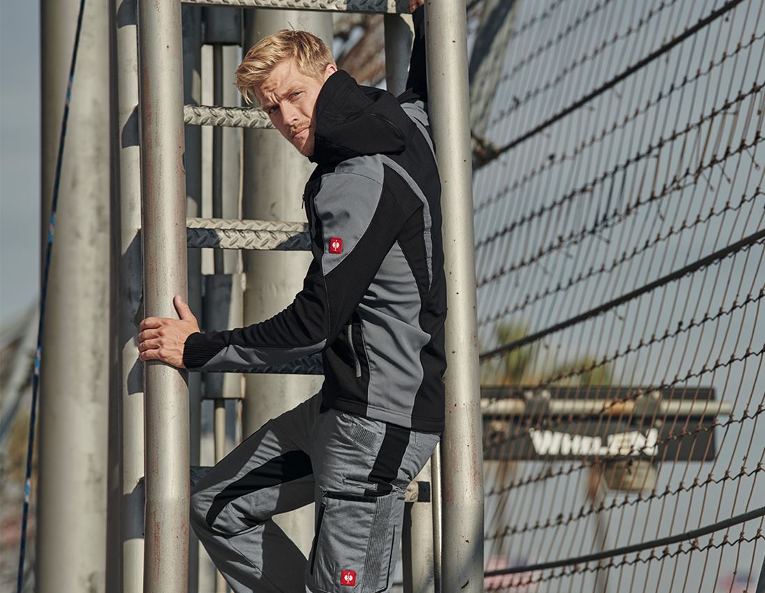 Jacken: Softshelljacke e.s.vision + schwarz/zement 1