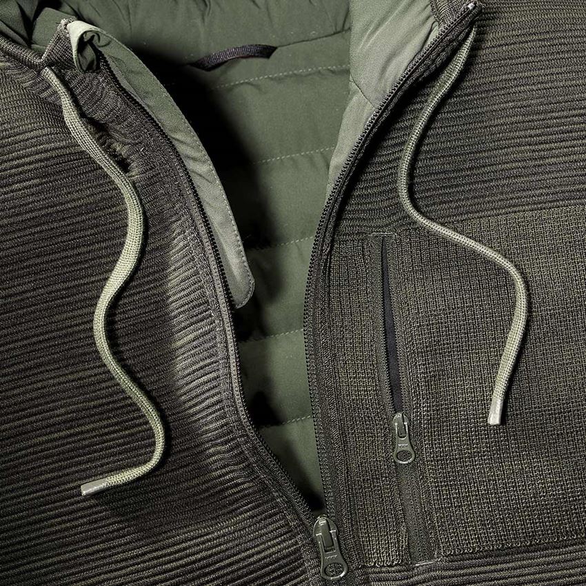 Vestes de travail: Veste coupe-vent en tricot capuche e.s.motion ten + vert camouflage mélange 2