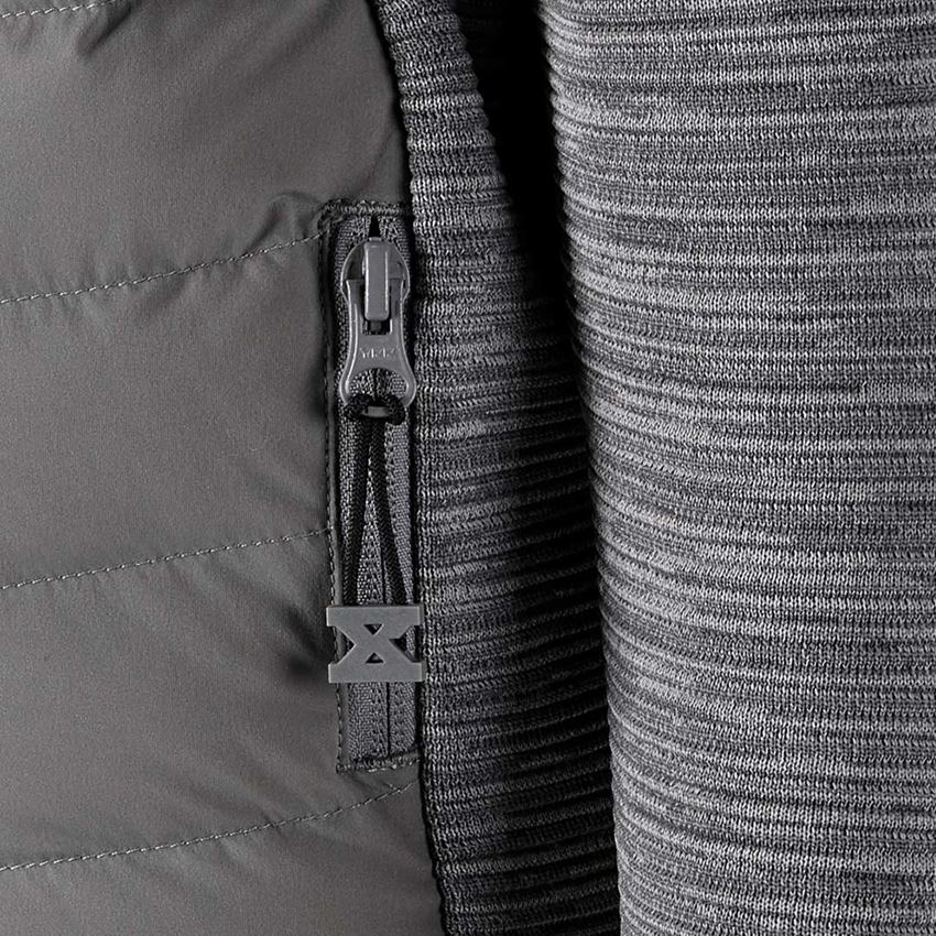 Bekleidung: Hybrid Kapuzenstrickjacke e.s.motion ten,Kinder + granit melange 2