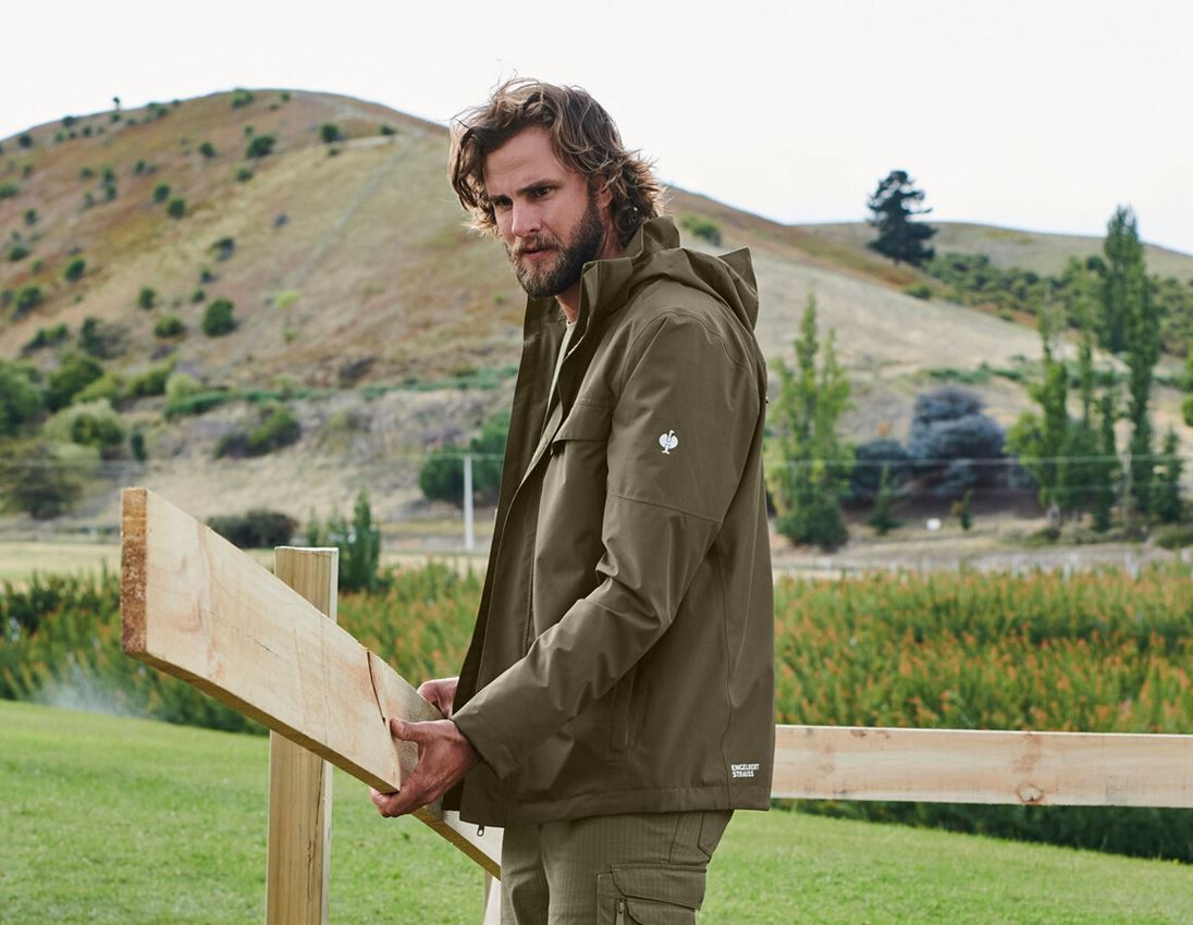 Arbeitsjacken: Regenjacke e.s.concrete + schlammgrün 1