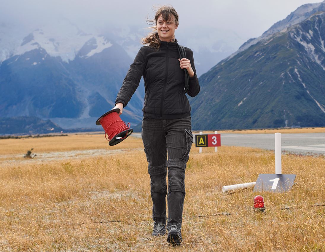 Vestes de travail: Veste en laine polaire hybride e.s.concrete,femmes + noir 1