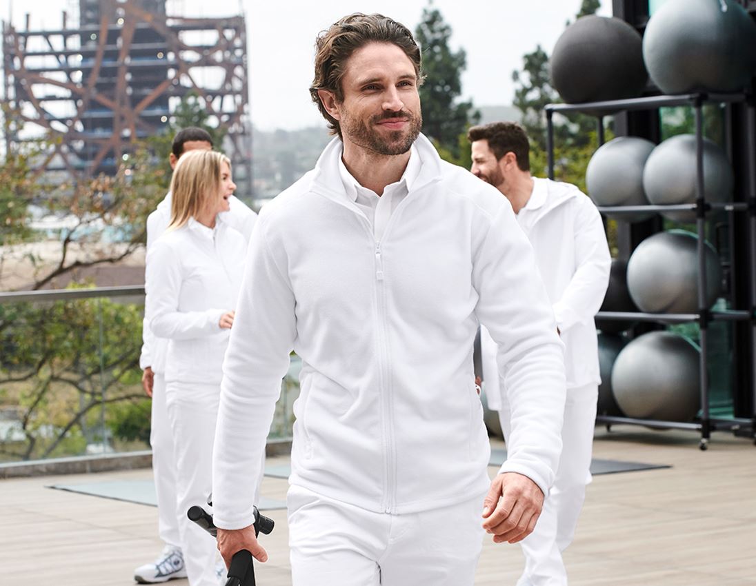 Vestes de travail: e.s. Veste en laine polaire CI + blanc