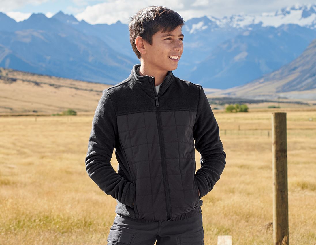 Jacken: Hybrid Fleecejacke e.s.concrete, Kinder + schwarz