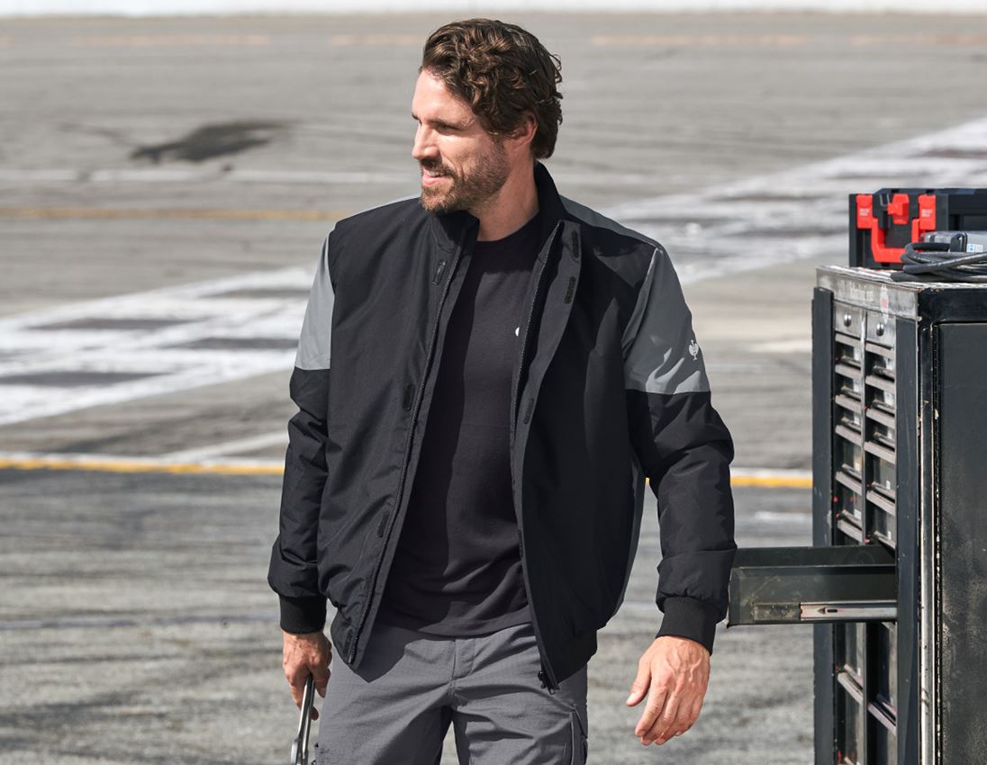 Vestes de travail: Blouson aviateur e.s.concrete + noir/gris basalte 1
