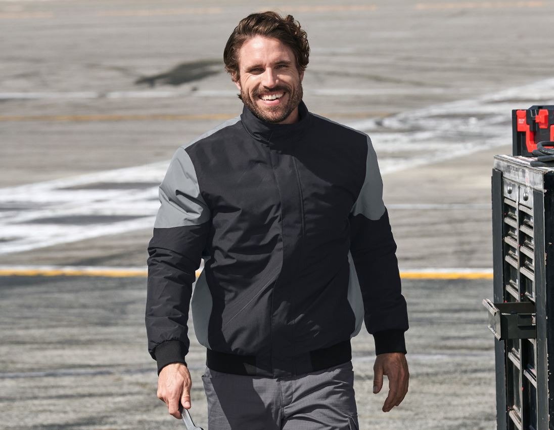 Vestes de travail: Blouson aviateur e.s.concrete + noir/gris basalte