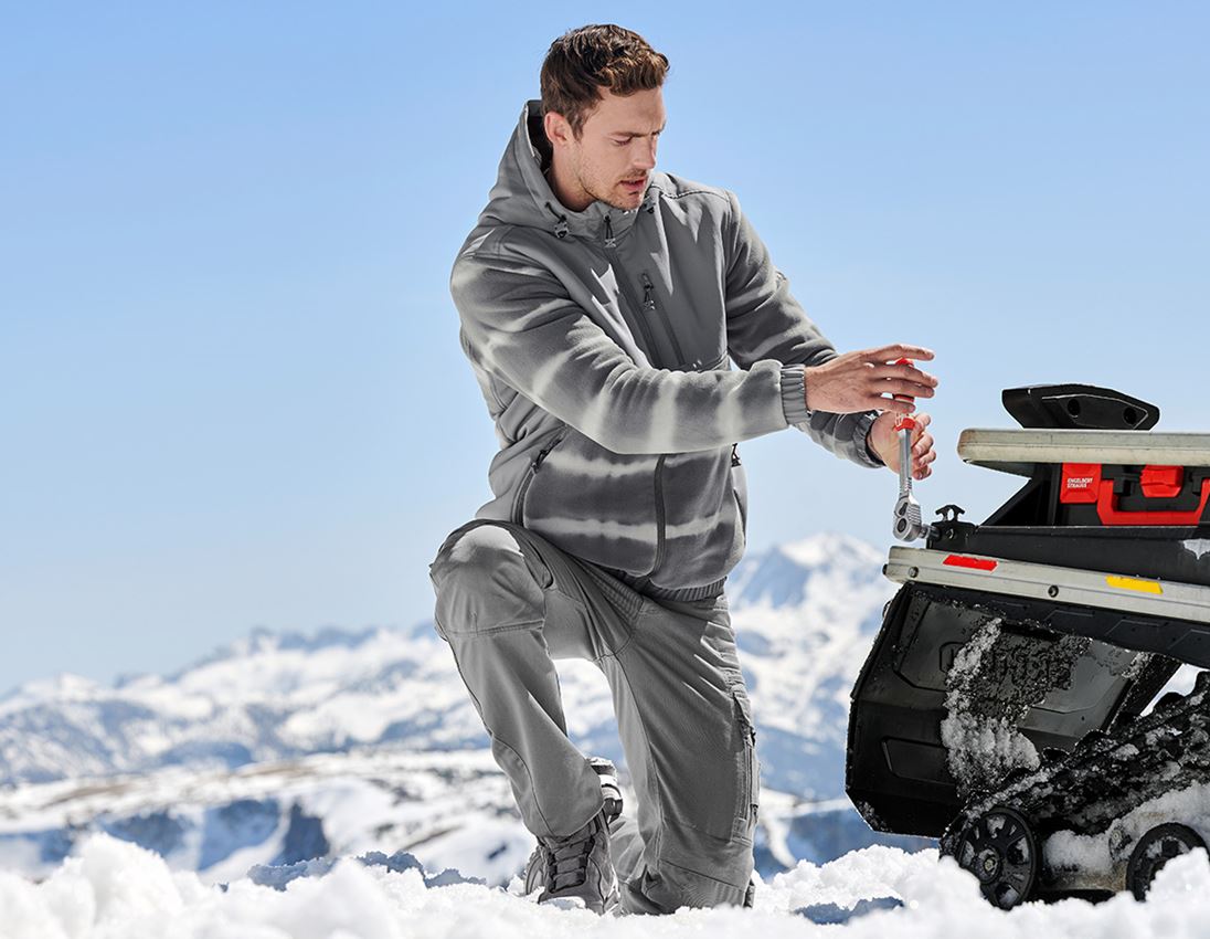 Jacken: Hybrid Kapuzenfleecejacke tie-dye e.s.motion ten + granit/opalgrau 1