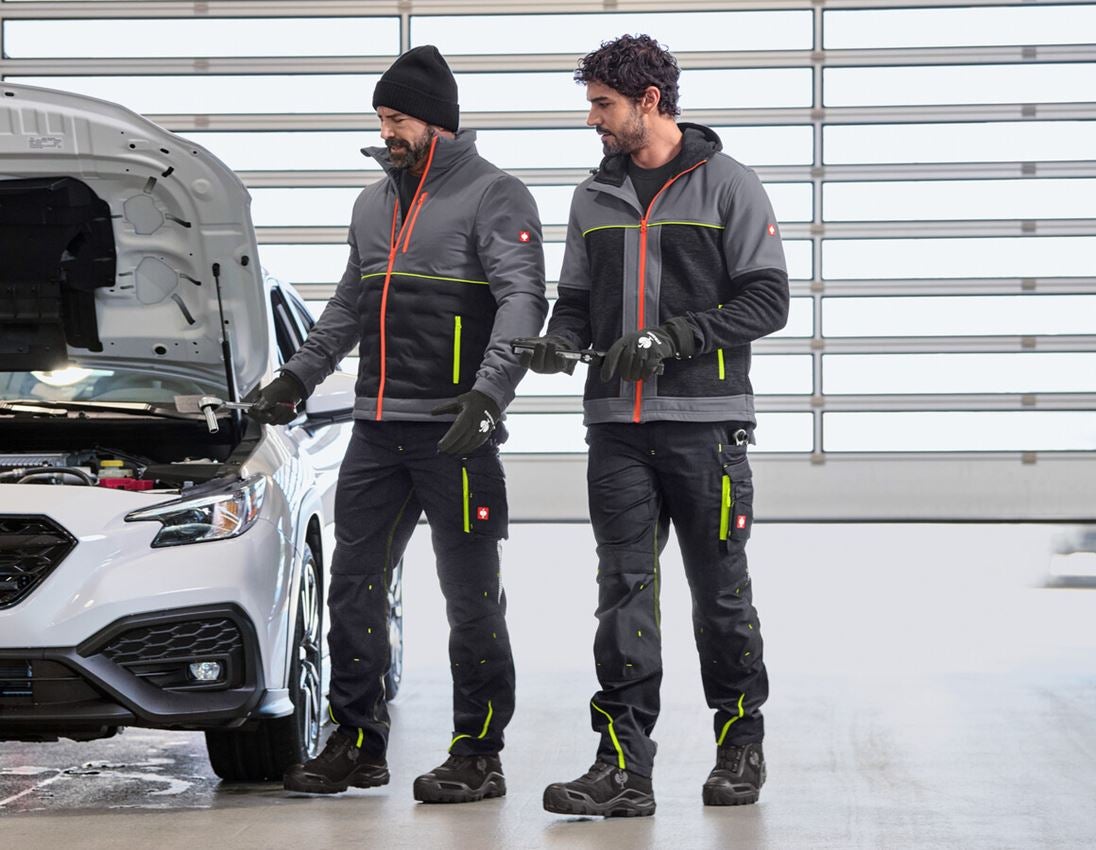Vestes de travail: e.s. Veste hybride + anthracite/noir/orange fluo/jaune fluo 3