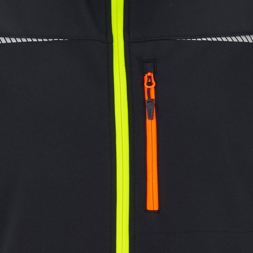 Westen: Softshell Weste e.s.motion 2020 + schwarz/warngelb/warnorange 2