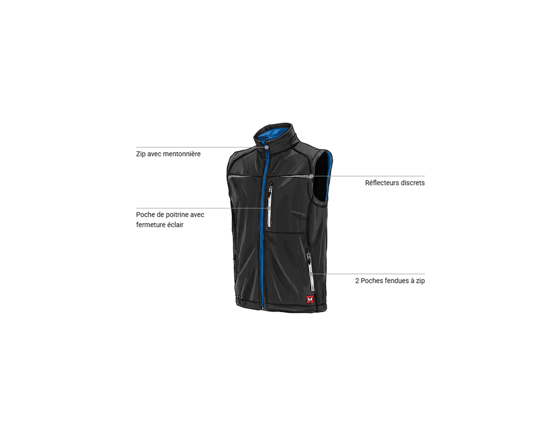 Mécatronicien automobile: Gilet softshell e.s.motion 2020 + graphite/bleu gentiane 1