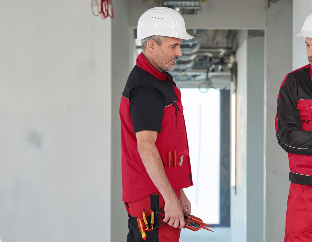 Gilets de travail: Gilet e.s.image + rouge/noir 1