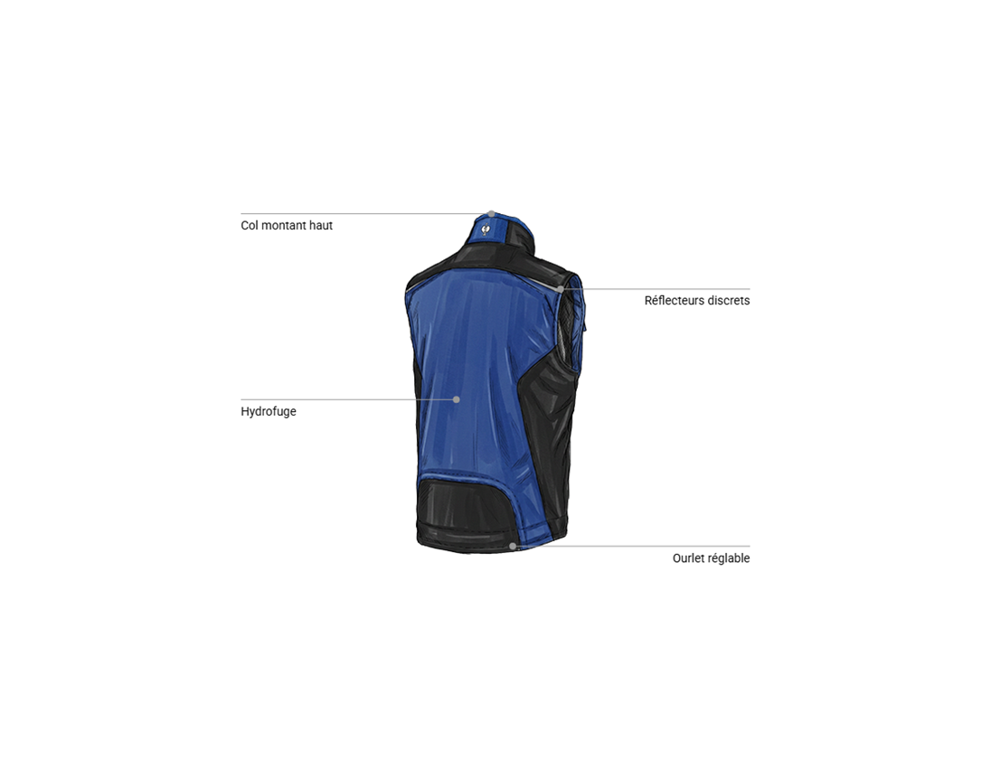 Mécatronicien automobile: Gilet Softshell e.s.motion + bleu royal/noir 2