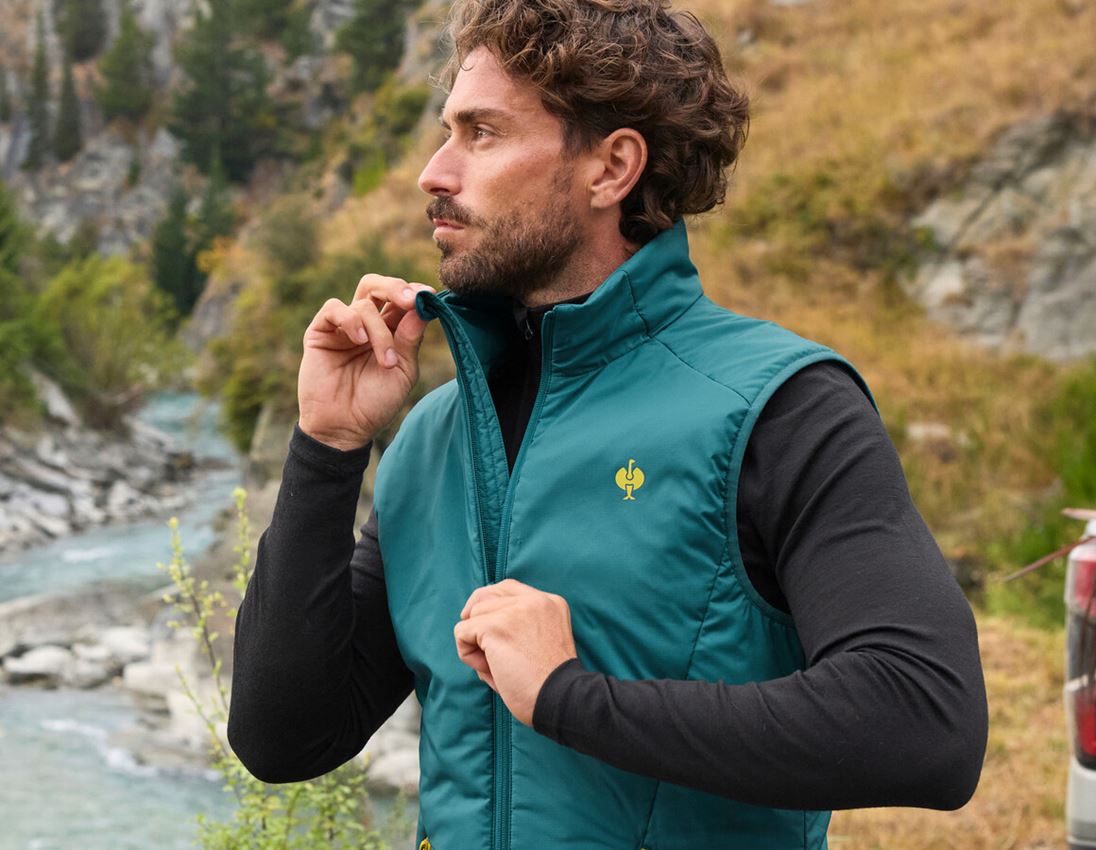 Gilets de travail: Gilet e.s.trail + vert émeraude/jaune chrome 1