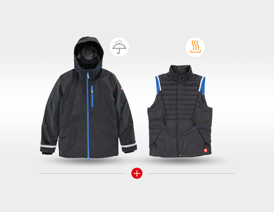 Vestes de travail: Veste de fonction 3 en 1 e.s.ambition + graphite/bleu gentiane 4