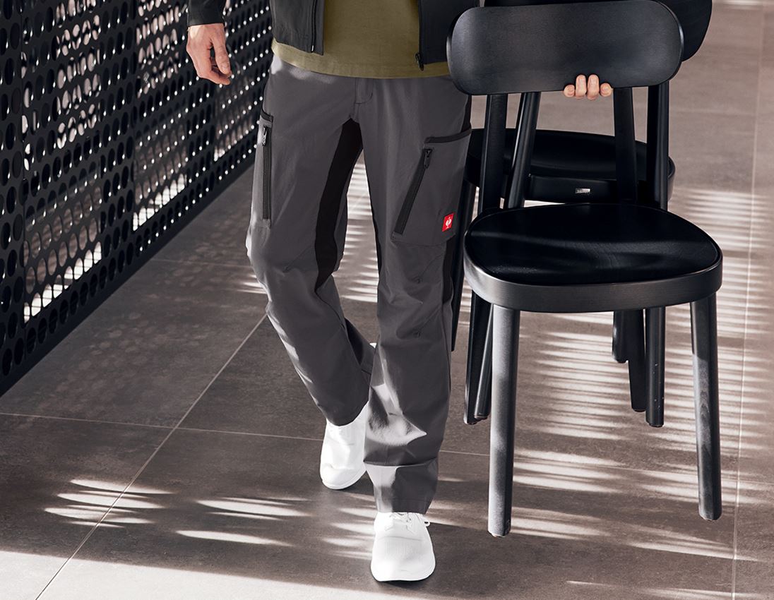 Pantalons de travail: Pantalon Cargo e.s.vision stretch, hommes + anthracite