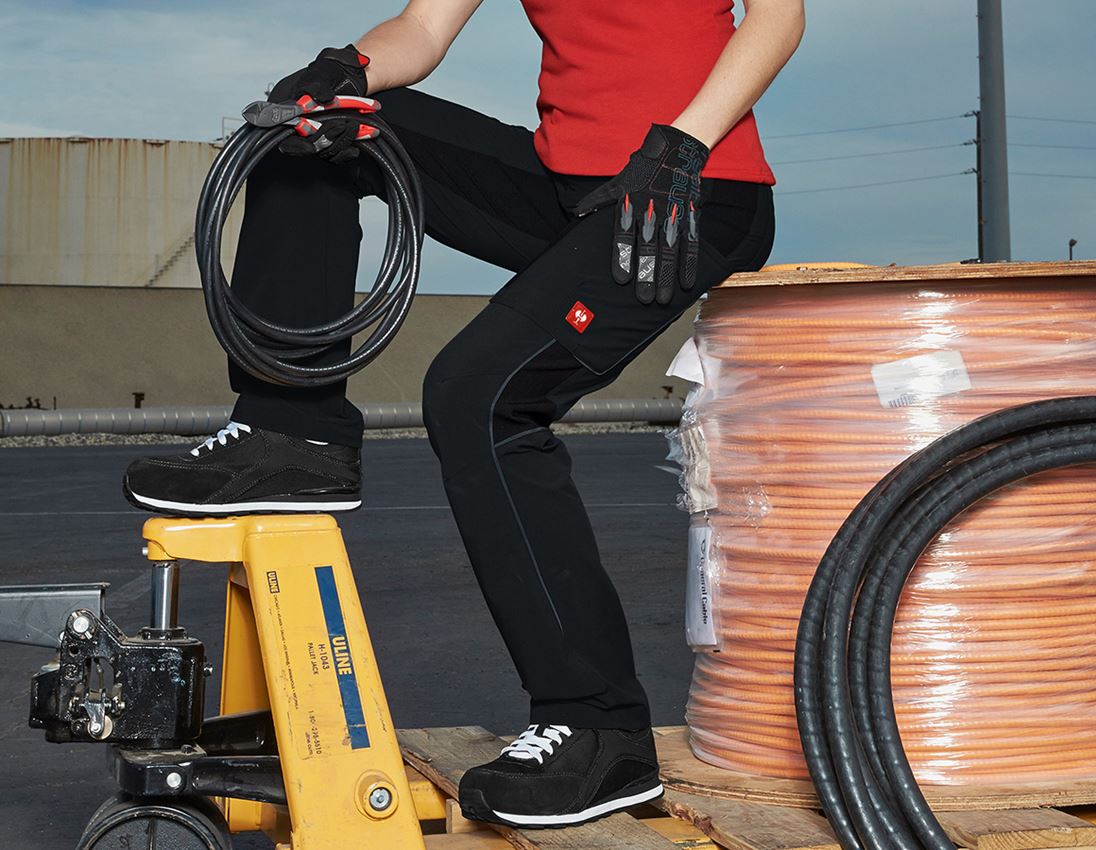 Pantalons de travail: Pantalon Cargo e.s.vision stretch, femmes + noir 1