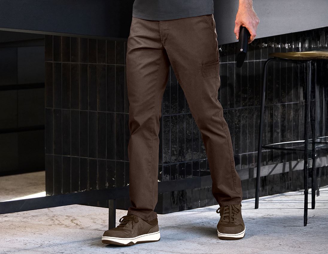 Hosen: e.s. Berufshose Chino, Herren + kastanie