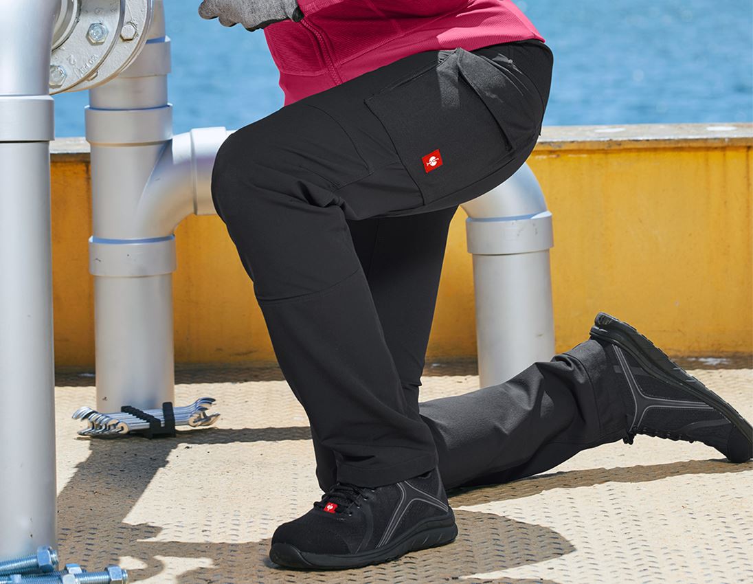 Hosen: Funktions Cargohose e.s.dynashield solid, Damen + schwarz 1