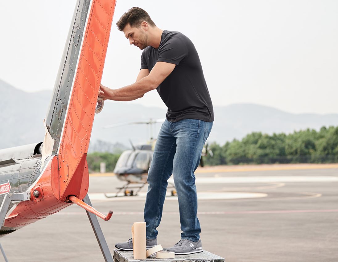 Pantalons de travail: e.s. Jeans stretch à 5 poches, slim + mediumwashed 1