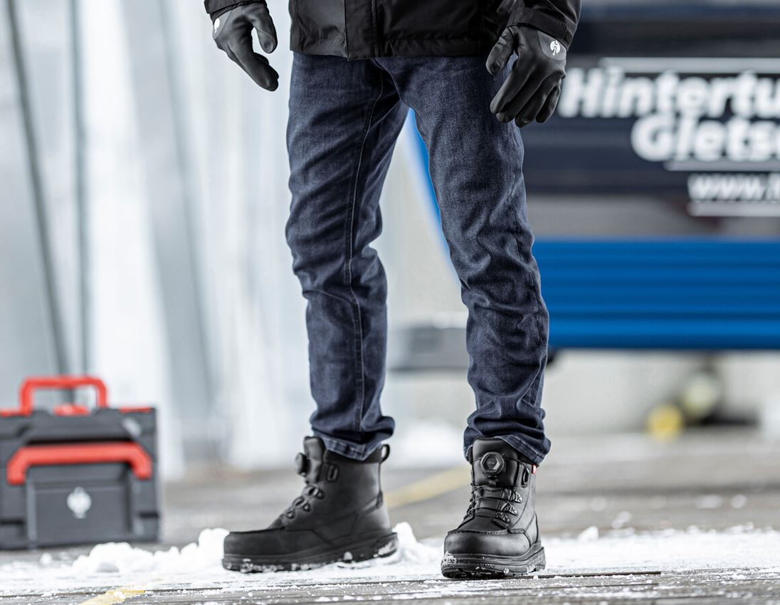 Hosen: e.s. Winter 5-Pocket-Stretch-Jeans + darkwashed