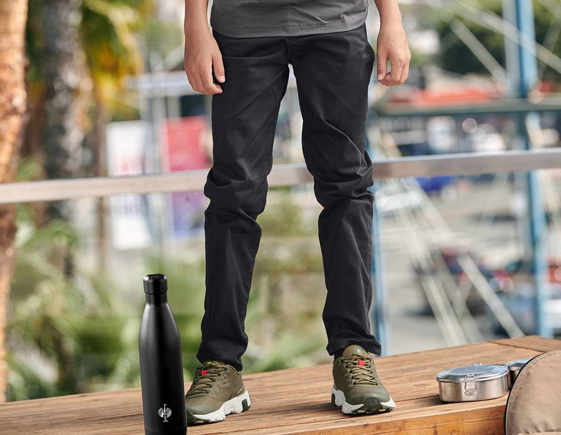 Pantalons: e.s. Chino, enfants + noir