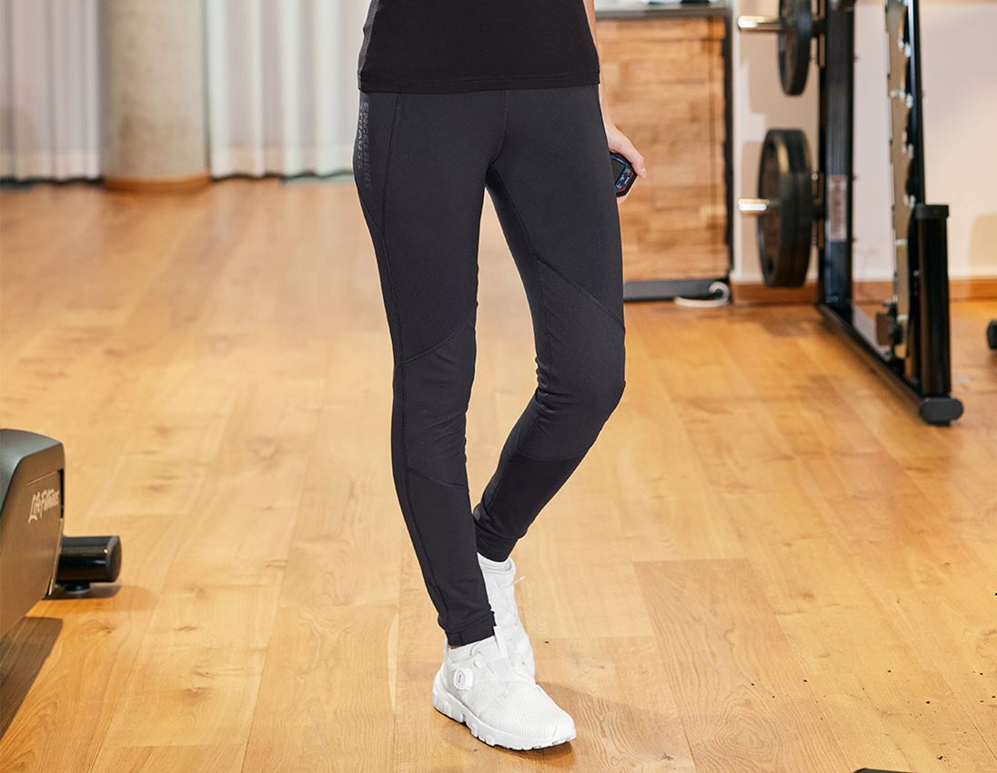 Pantalons de travail: Collant Race e.s.trail, femmes + noir