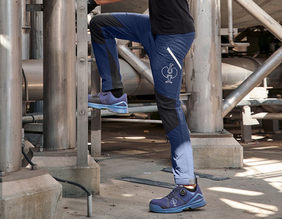 Hosen: Funktionshose e.s.trail + tiefblau/weiß