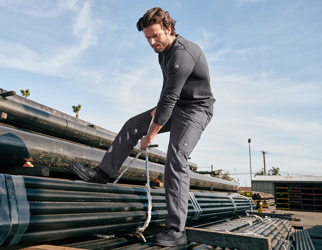Pantalons de travail: Pantalon à taille élastique e.s.iconic + gris carbone 4