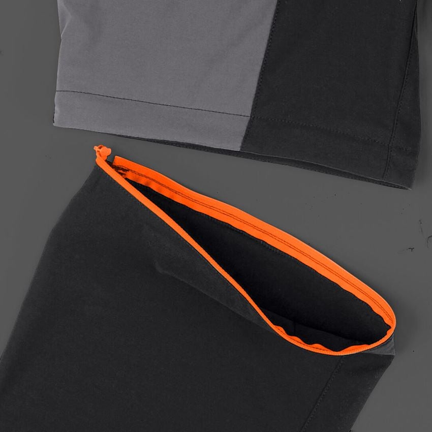 Hosen: Zip-Off Funktions Hose e.s.trail + schwarz/anthrazit/warnorange/warngelb 2
