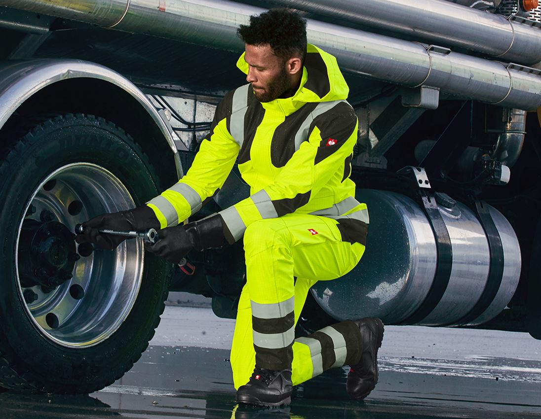 Pantalons de travail: e.s.Pantalon à taille élastique multinorm high-vis + jaune fluo/noir 1