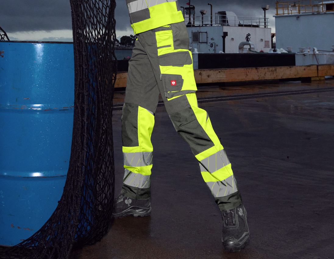 Hosen: Warnschutz Bundhose e.s.motion 24/7, Damen + anthrazit/warngelb 3