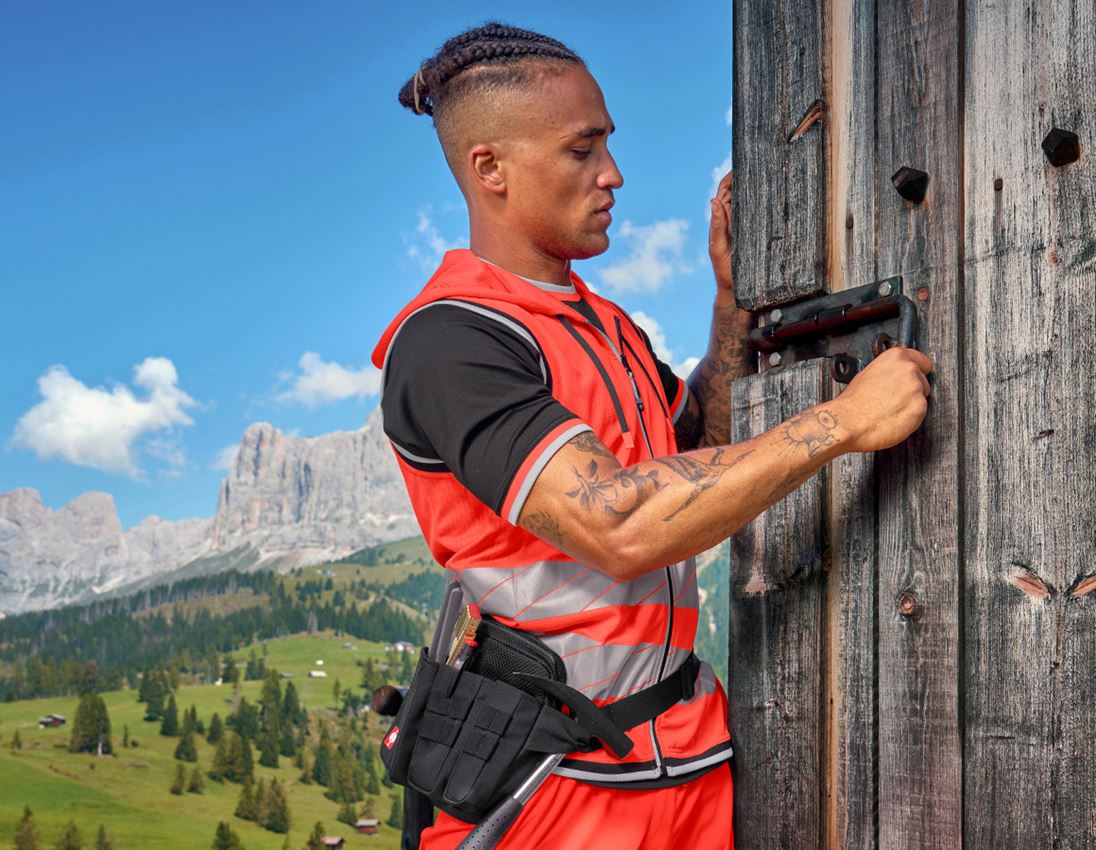 Jacken: Warnschutz Funktions Weste e.s.ambition + warnrot/schwarz 7