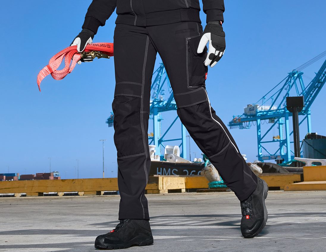 Thèmes: Fonct. pantalon à taille élast. e.s.dynashield, f. + noir