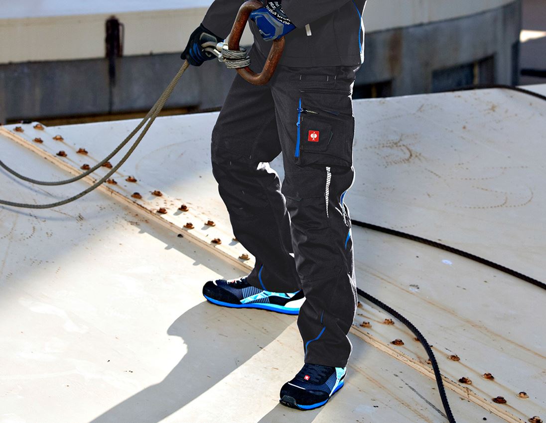Thèmes: Pantalon à taille élastique e.s.motion 2020 + graphite/bleu gentiane 6