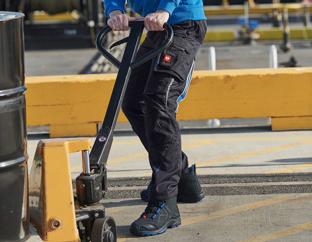 Thèmes: Pantalon à taille élastique e.s.motion 2020 + graphite/bleu gentiane 1