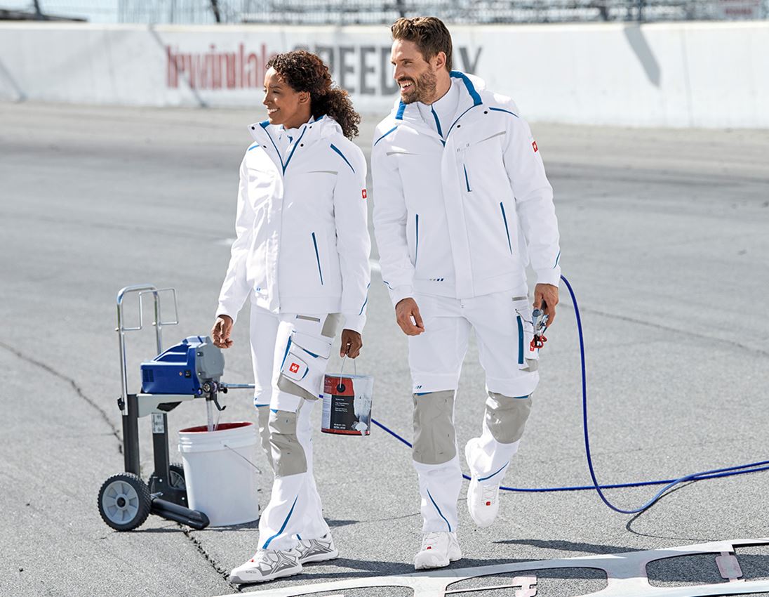 Pantalons de travail: Pantalon à taille élastique e.s.motion 2020 + blanc/bleu gentiane 4