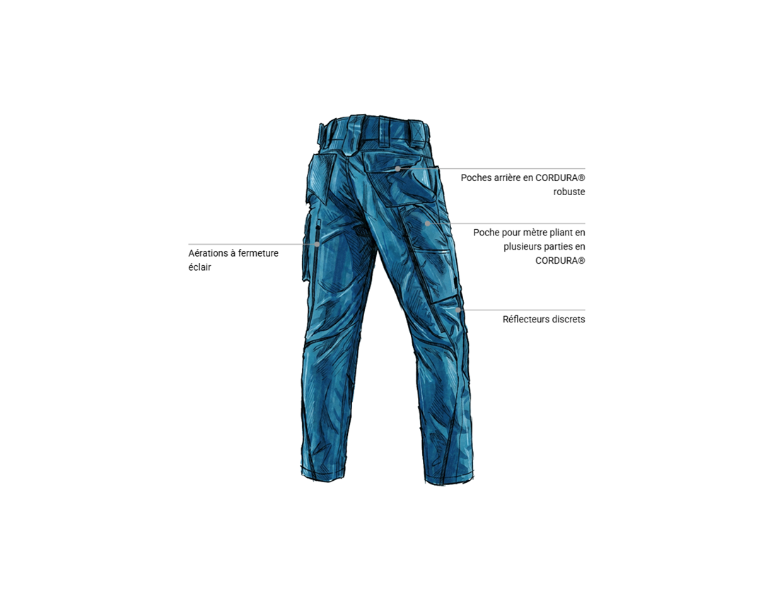 Vêtements: Pantalon à taille élastique e.s.motion 2020 + atoll/bleu foncé 2