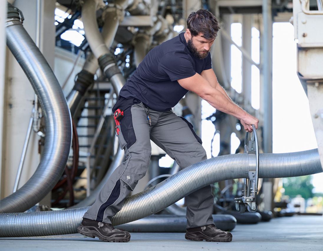 Pantalons de travail: Pantalon à taille élastique e.s.active + gris/bleu foncé 2