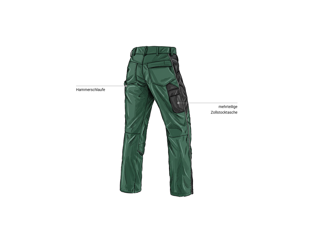 Kfz-Mechatroniker: Bundhose e.s.active + grün/schwarz 2