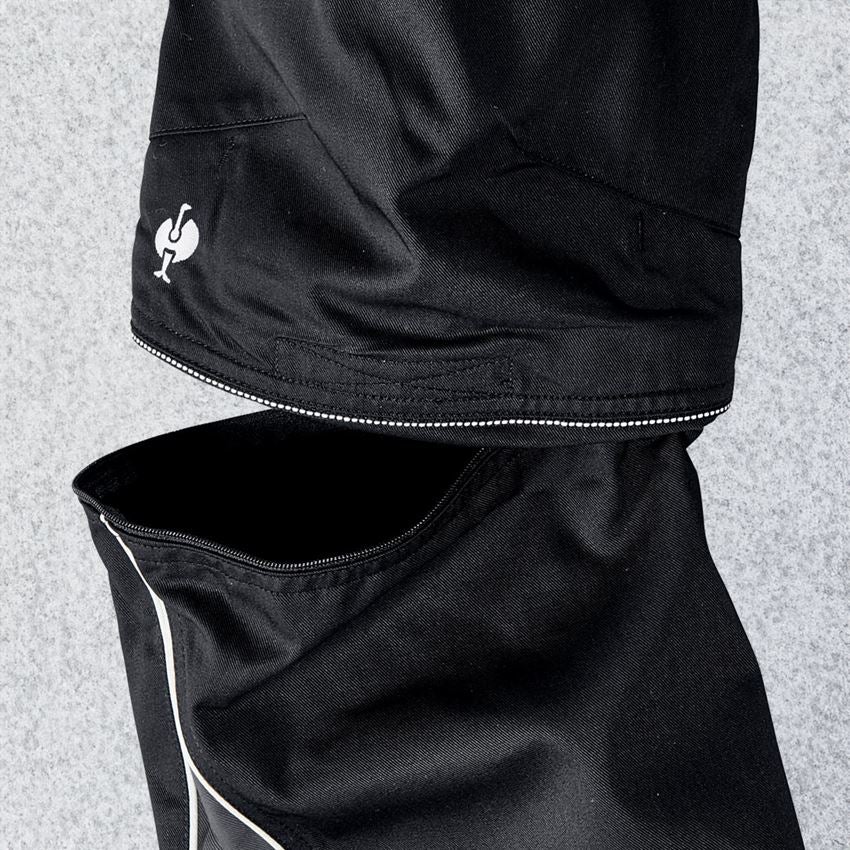 Pantalons de travail: Pantalon à taille élastique av. Zip-off e.s.active + noir/anthracite 2