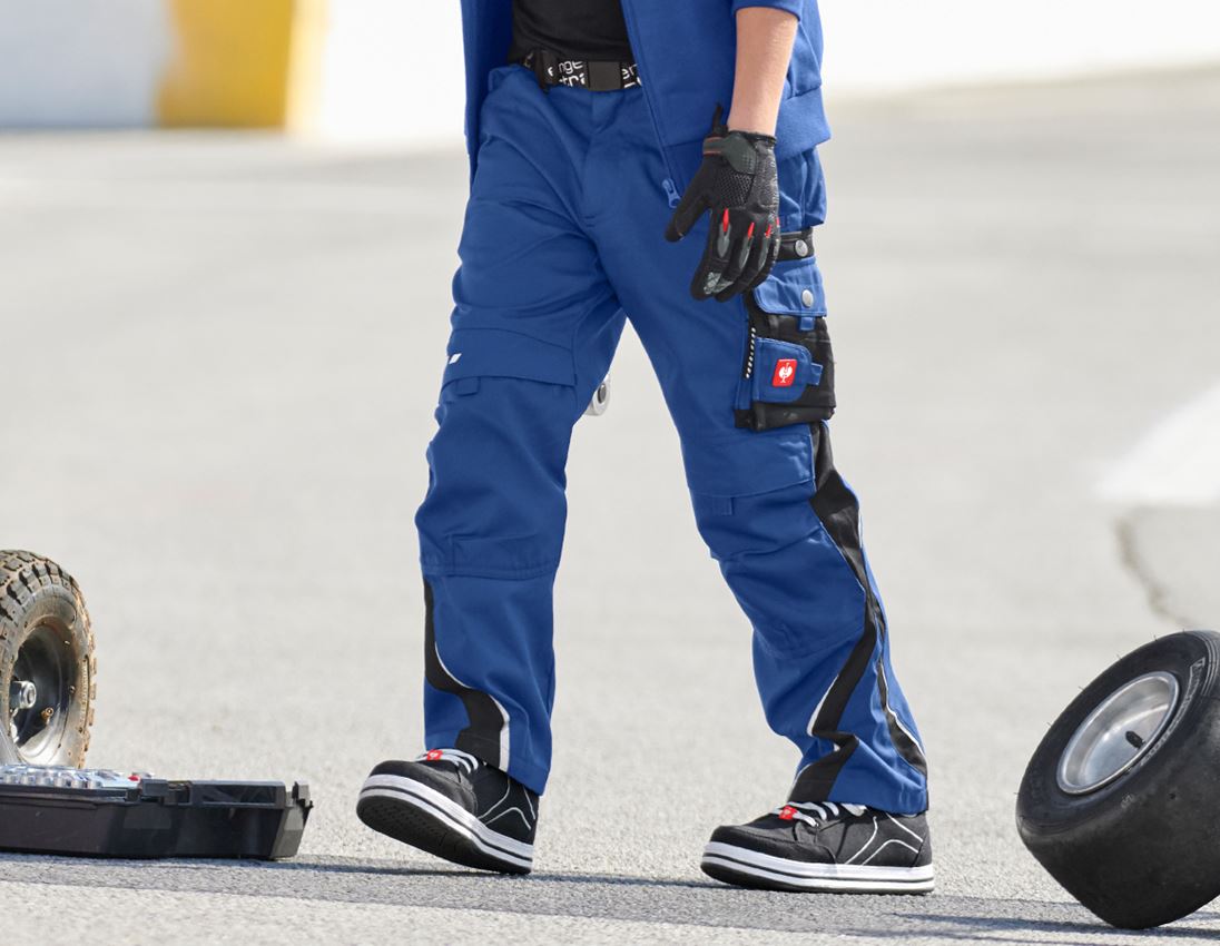 Pantalons: Enfants, pantalon à taille élastique e.s.motion + bleu royal/noir