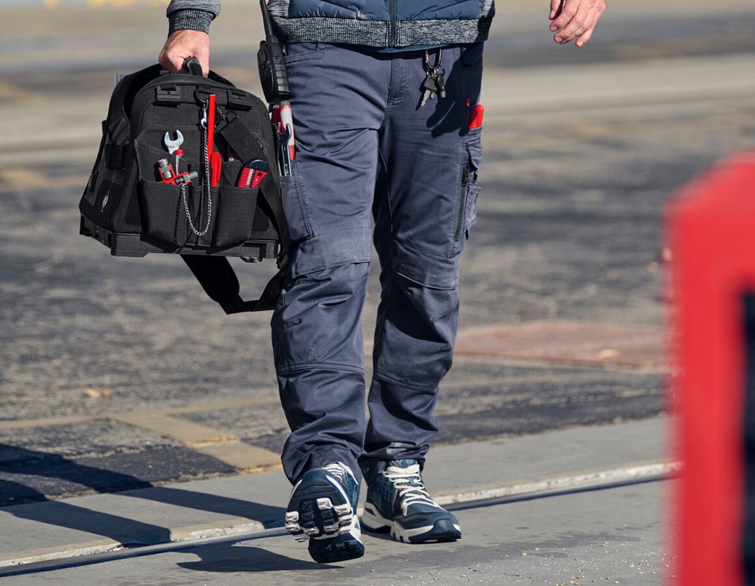 Menuisiers: Pantalon à taille élastique e.s.motion ten + bleu ardoise