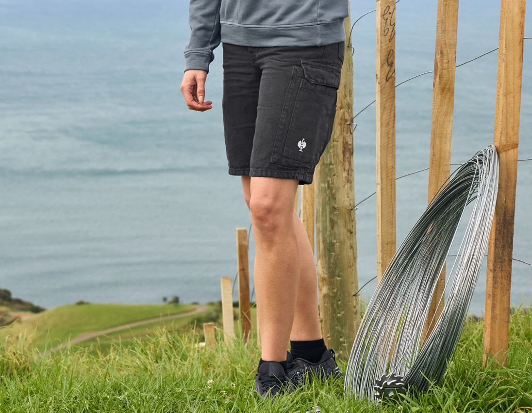 Pantalons de travail: Short e.s.botanica, femmes + noir nature